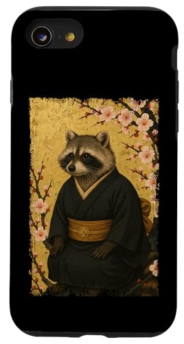 Waschbär Japanische Kirschblüte Japan Kimono Zoo Jungen Mädchen Hülle für iPhone SE (2020) / 7 / 8 von JapansCollective