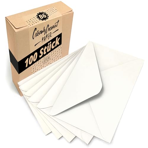 Japun – Briefumschläge (100 Stück) aus Papier, Kuvert, Umschlag ohne Fenster - DIN B6-175 x 125 mm - weiß von Japun