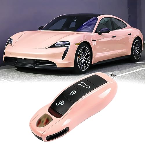 Jaronx Kompatibel mit Porsche Schlüsselanhänger-Abdeckung, kompatibel mit Porsche Cayenne Panamera Macan Cayman 911 Schlüsselgehäuse kompatibel mit Porsche Schlüsselzubehör (Morandi Pink) von Jaronx