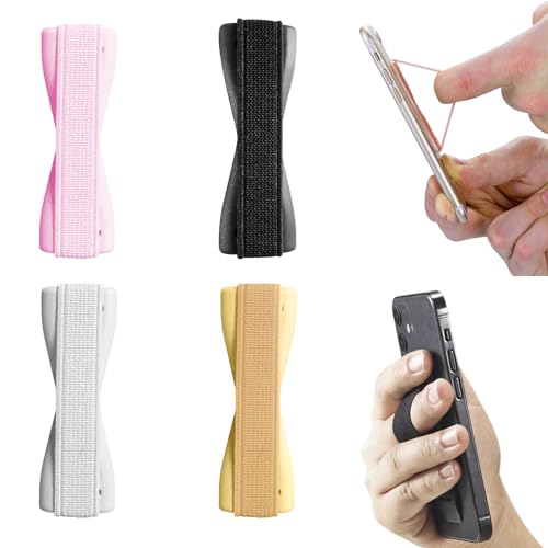 4 Stücke Handy Halterung Hand,Bequeme Handy Fingerhalterung,Selbstklebend Handy Smartphone Einhandbedienung Fingerhalter,Handschlaufe Smartphone Hand Griff,für Phone,Das Tablet(Gemischte Farbe) von Jasminum