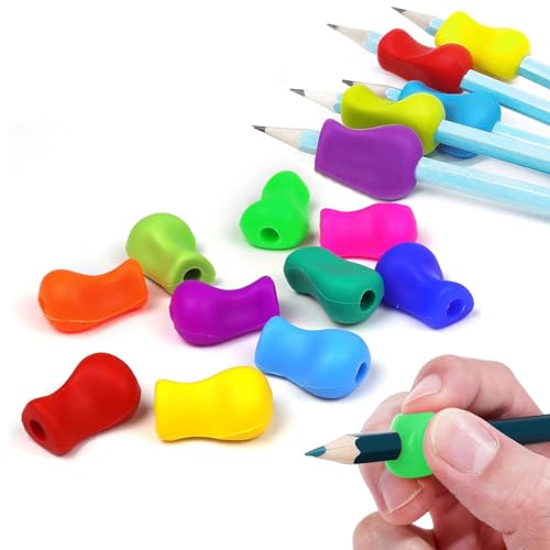 Jasminum 10 Stück Schreibhilfe für Stift Kinder,Stiftehalter Kinder,Stifthalter Kinder Hilfe,Kinder Schreibhilfe,Silikon Grips Stiftehalter,Langlebig, Geeignet für Die Schreibhilfe Von Kindern von Jasminum