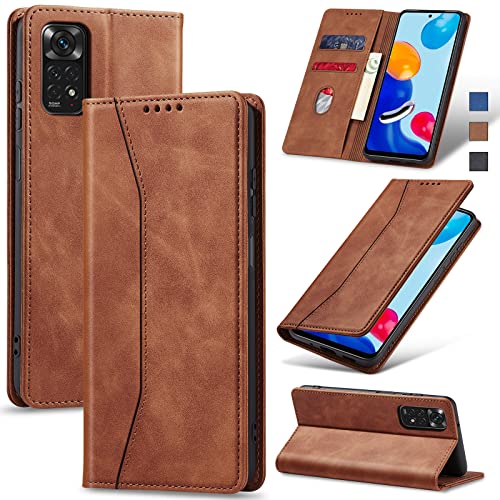 Jasonyu Handyhülle für Xiaomi Redmi Note 11 4G / Redmi Note 11S 4G Hülle Leder Flip Klappbare Stoßfeste Magnetische [Premium PU Leder] [Kartenfächern] Schutzhülle Klapphülle für Note 11 4G / Note 11S von Jasonyu