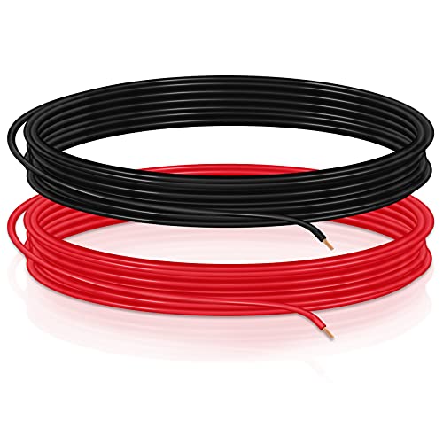 JatilEr 2,50mm² Fahrzeugleitung 5m, KFZ Kabel Litzenkabel, PVC Kupferkabel Litze Batterie Kabel Set als Ring - Rot und Schwarz je Farbe ein 5m Ring von JatilEr
