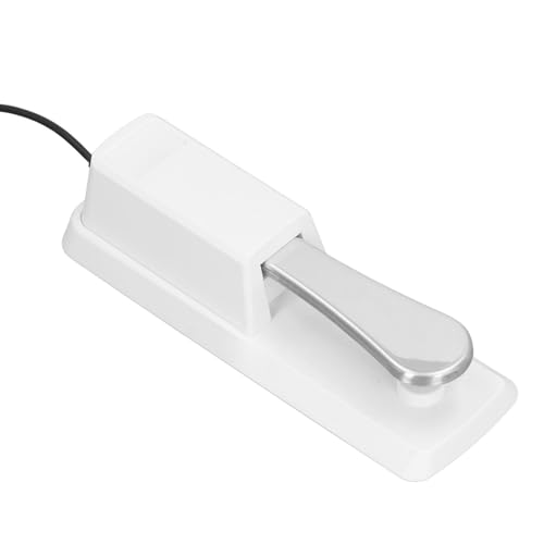 Jauarta Sustain-Fußpedal, Universal-Tastatur-Fußpedal, 6,35-mm-Anschluss, Klavier-Fußpedalschalter Zur Steuerung (Weiß) von Jauarta