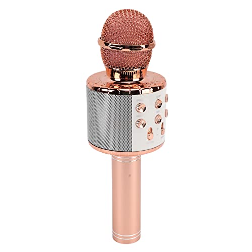 Karaoke Wireless Mikrofon Wireless Karaoke -Mikrofon mit LED -Licht Tragbarer HiFi -Lautsprecher Geeignet für Karaoke -Konzerte Radio usw. (Roségold) von Jauarta
