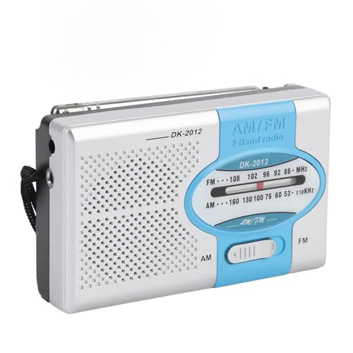 Tragbare Funkfrequenzmodulation Am Pocket Transistor Radio mit Lautsprecher und Kopfhörerbuchse (Silberblau) von Jauarta