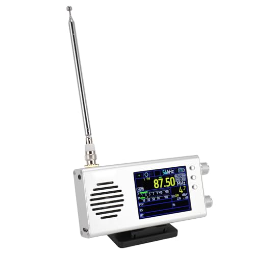 Tragbarer SSB-Kurzwellen-Radio Empfänger 3,2-Zoll-LCD-Display Dual-Stereo-Lautsprecher 5000MAH Akku AM FM SW CB VHF UHF WX AIR LW Vollband-Radio Empfänger (Silber) von Jauarta