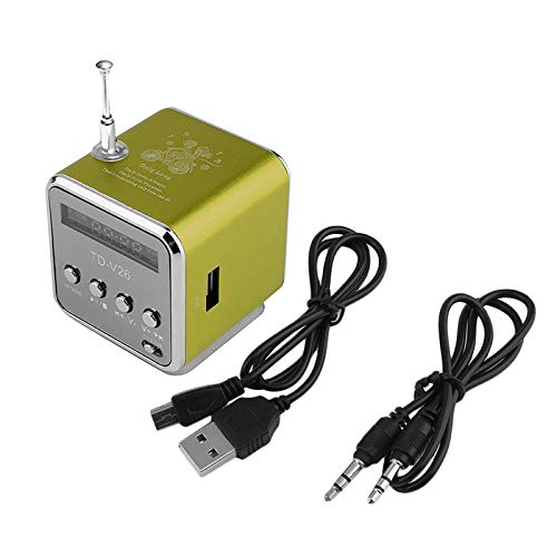 Tragbarer -USB -Lautsprecher Musik Player SD TF -Karte USB2.0 Stereo FM Radio LED -Display Kompakte Wireless Surround Sound für Home Office Travel Aluminiumlegierung (11) von Jauarta