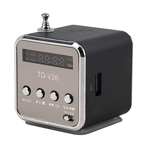 Tragbarer -USB -Lautsprecher Musik Player SD TF -Karte USB2.0 Stereo FM Radio LED -Display Kompakte Wireless Surround Sound für Home Office Travel Aluminiumlegierung (13) von Jauarta