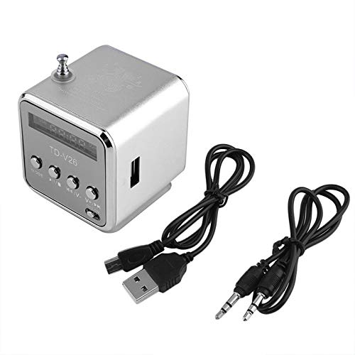 Tragbarer -USB -Lautsprecher Musik Player SD TF -Karte USB2.0 Stereo FM Radio LED -Display Kompakte Wireless Surround Sound für Home Office Travel Aluminiumlegierung (15) von Jauarta