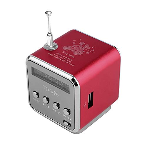 Tragbarer -USB -Lautsprecher Musik Player SD TF -Karte USB2.0 Stereo FM Radio LED -Display Kompakte Wireless Surround Sound für Home Office Travel Aluminiumlegierung (Wie Gezeigt) von Jauarta