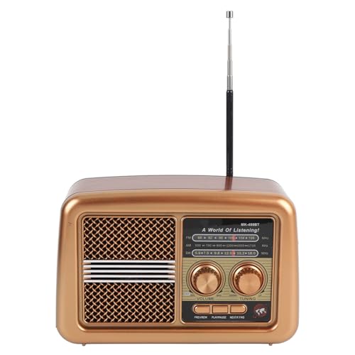 Tragbares AM FM SW Radio mit Bluetooth -Lautsprecher Full Band Tragbares Radio mit Einziehbare Antenne für die Küche Im Freien in der Heimat (EU -Stecker) von Jauarta