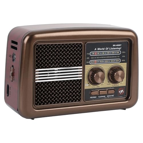 Tragbares AM FM SW Radio mit Bluetooth -Lautsprecher Full Band Tragbares Radio mit Einziehbare Antenne für die Küche Im Freien in der Heimat (EU -Stecker) von Jauarta