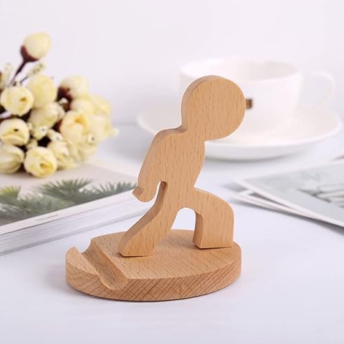 Handys Halterungen,Handyhalter,Holz Handy Ständer,Ständer Telefonhalter,Universal Halterung für Schreibtisch,Tablet Halter,Creative Handyständer,für Smartphone iPhone iPad Tablet Teller PC (Stil 3) von Jauhmui