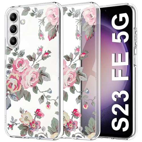 【𝐍𝐄𝐖】Handyhülle für Samsung Galaxy S23 FE 5G Hülle Soft Silikon TPU DIY Blumen Schutzhülle Galaxy S23 FE Cover Ultra-Dünne Weiche Transparent Clear Case für Samsung S23 FE 5G 2023 Tache (A) von Jawneny