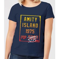 Der Weiße Hai Amity Population Damen T-Shirt - Blau - XXL von Jaws