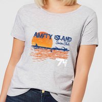 Der Weiße Hai Amity Swim Club Damen T-Shirt - Grau - XS von Jaws