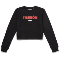 Global Legacy Jaws Tiburon Damen Cropped Sweatshirt - Schwarz - M von Jaws