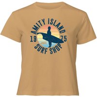 Jaws Amity Surf Shop Women's Cropped T-Shirt - Tan - L von Jaws