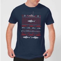 Jaws Christmas Great White Christmas Herren T-Shirt - Navy Blau - XXL von Original Hero