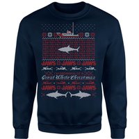 Jaws Great White Weihnachtspullover – Navy - XL von Jaws
