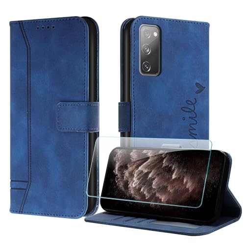 JayModCase Handyhülle Kompatibel mit Samsung Galaxy S20 FE, Flip PU Wallet Schutzhülle mit [1 Stück Schutzfolie] Kartenfach Magnetverschluss Ständer Hülle für Galaxy S20 FE (Blau) von JayModCase
