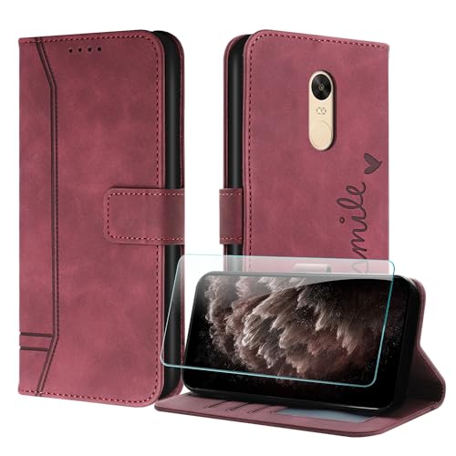 JayModCase Handyhülle Kompatibel mit Xiaomi Redmi Note 4 / 4X, Flip PU Wallet Schutzhülle mit [1 Stück Schutzfolie] Kartenfach Magnetverschluss Ständer Hülle für Redmi Note 4X (Rot) von JayModCase