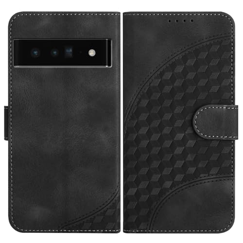 JayModCase Handyhülle für Google Pixel 6 Pro, mit [Kartenfach] [Standfunktion] [Magnetic] PU Leder Etui Folio Klapphülle Kompatibel mit Google 6 Pro - Schwarz von JayModCase