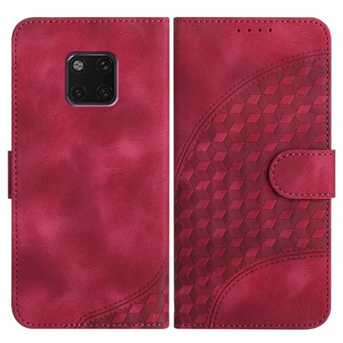 JayModCase Handyhülle für Huawei Mate 20 Pro, mit [Kartenfach] [Standfunktion] [Magnetic] PU Leder Etui Folio Klapphülle Kompatibel mit Mate 20 Pro - Rose Rot von JayModCase