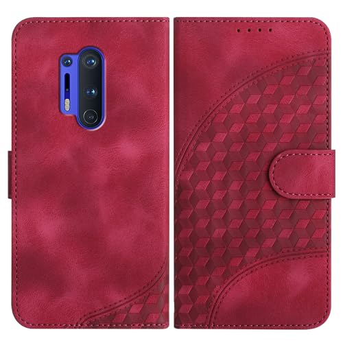 JayModCase Handyhülle für OnePlus 8 Pro, mit [Kartenfach] [Standfunktion] [Magnetic] PU Leder Etui Folio Klapphülle Kompatibel mit OnePlus 8 Pro - Rose Rot von JayModCase