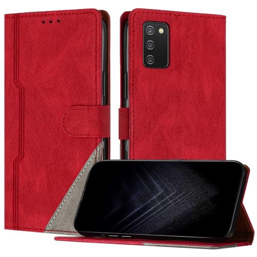 JayModCase Handyhülle für Samsung Galaxy A02S/M02S, PU-Leder Kartenschlitze Brieftasche mit magnetisch | Klappetui | Standfunktion | Stoßfeste Hülle für Galaxy A02S (Rot) von JayModCase
