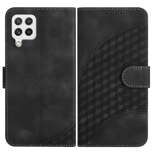 JayModCase Handyhülle für Samsung Galaxy A22 4G, mit [Kartenfach] [Standfunktion] [Magnetic] PU Leder Etui Folio Klapphülle Kompatibel mit Galaxy A22 4G - Schwarz von JayModCase