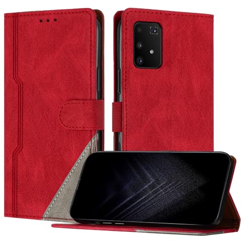 JayModCase Handyhülle für Samsung Galaxy A91 / S10 Lite /M80S, PU-Leder Kartenschlitze Brieftasche mit magnetisch | Klappetui | Standfunktion | Stoßfeste Hülle für Galaxy A91 (Rot) von JayModCase