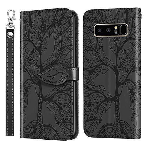 JayModCase Handyhülle für Samsung Galaxy Note 8, PU Leder Flip Kartenfach Geldbörse Magnetverschluss Standfunktion Cover, Kompatibel mit Samsung Galaxy Note 8 - Schwarz von JayModCase