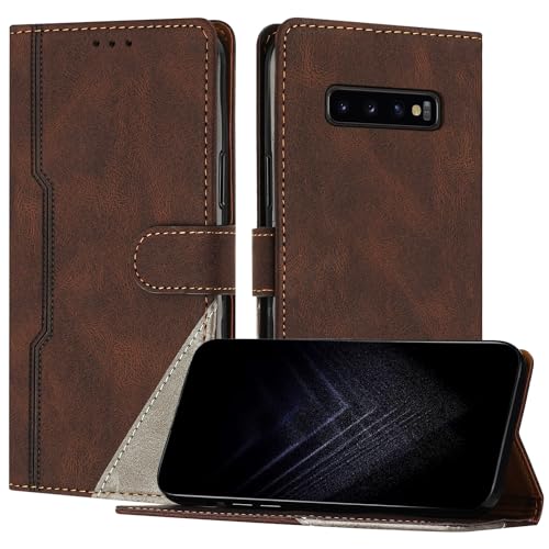JayModCase Handyhülle für Samsung Galaxy S10, PU-Leder Kartenschlitze Brieftasche mit magnetisch | Klappetui | Standfunktion | Stoßfeste Hülle für Galaxy S10 (Braun) von JayModCase