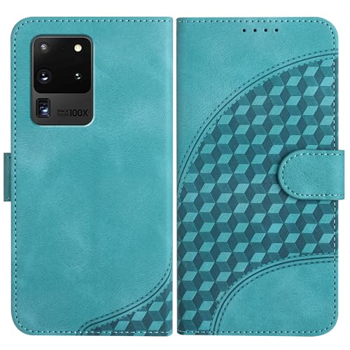 JayModCase Handyhülle für Samsung Galaxy S20 Ultra, mit [Kartenfach] [Standfunktion] [Magnetic] PU Leder Etui Folio Klapphülle Kompatibel mit Galaxy S20 Ultra - Hellblau von JayModCase