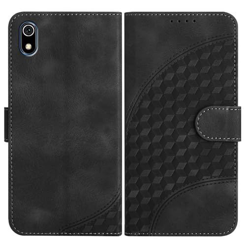 JayModCase Handyhülle für Xiaomi Redmi 7A, mit [Kartenfach] [Standfunktion] [Magnetic] PU Leder Etui Folio Klapphülle Kompatibel mit Redmi 7A - Schwarz von JayModCase