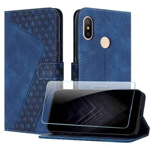 JayModCase Handyhülle für Xiaomi Redmi Note 6 / Redmi Note 6 Pro mit Schutzfolie, Flip Wallet PU Leder Redmi Note 6 Pro hülle [Kartenfach] [Magnet] [Ständer] 360 Stoßfeste Schutzhülle - Blau von JayModCase