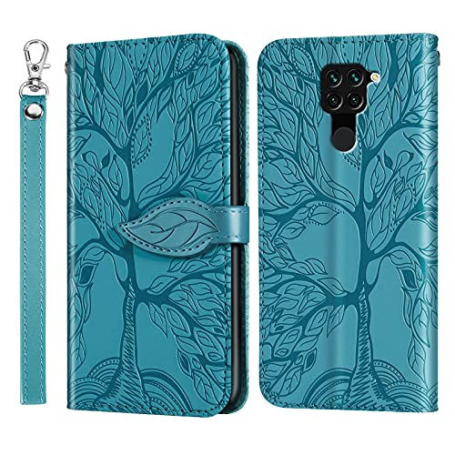 JayModCase Handyhülle für Xiaomi Redmi Note 9, PU Leder Flip Kartenfach Geldbörse Magnetverschluss Standfunktion Cover, Kompatibel mit Xiaomi Redmi Note 9 - Himmelblau von JayModCase