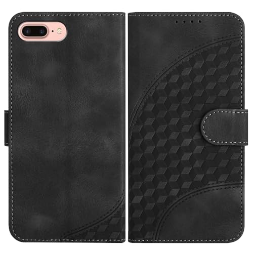 JayModCase Handyhülle für iPhone 8 Plus/iPhone 7 Plus (5,5 Zoll), mit [Kartenfach] [Standfunktion] [Magnetic] PU Leder Etui Folio Klapphülle Kompatibel mit iPhone 8 Plus - Schwarz von JayModCase