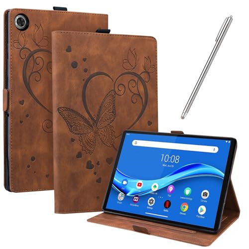 JayModCase Hülle Kompatibel mit Lenovo Tab M10 FHD Plus 10,3 Zoll (TB-X606X TB-X606F) PU Leder Schutzhülle Standfunktion Kartenschlitz Stifthalter Flip Cover Auto Schlaf/Wach Funktion (Braun) von JayModCase