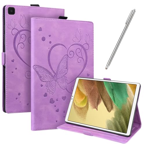 JayModCase Hülle Kompatibel mit Samsung Galaxy Tab A7 Lite Case 8,7 Zoll 2021 (SM-T220/T225/T227) PU Leder Schutzhülle Standfunktion Kartenschlitz Stifthalter Flip Cover (Lila) von JayModCase