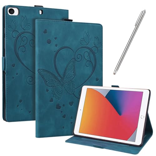 JayModCase Hülle Kompatibel mit iPad Mini 5/Mini 4/Mini 3/Mini 2 PU Leder Schutzhülle Standfunktion Kartenschlitz Stifthalter Flip Cover Auto Schlaf/Wach Funktion (Blau) von JayModCase