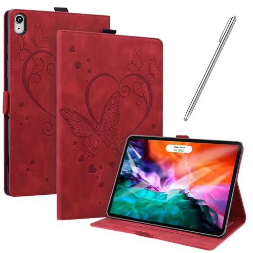 JayModCase Hülle Kompatibel mit iPad Mini 6 (8,3-Zoll,2021 Model,6th Generation) PU Leder Schutzhülle Standfunktion Kartenschlitz Stifthalter Flip Cover (Rot) von JayModCase