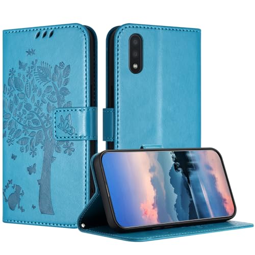 JayModCase Hülle für Samsung Galaxy A01/ M01, Leder Klapphülle Schutzhülle mit [Kartenfach] [Standfunktion] [Magnetverschluss] Handyhülle Kompatibel mit Samsung A01 - Blau von JayModCase