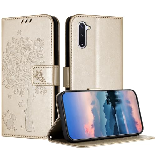 JayModCase Hülle für Samsung Galaxy Note 10, Leder Klapphülle Schutzhülle mit [Kartenfach] [Standfunktion] [Magnetverschluss] Handyhülle Kompatibel mit Samsung Note 10 - Gold von JayModCase