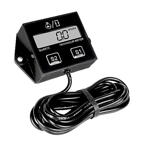 Jayron LCD Digital Drehzahlmesser Betriebsstundenzähler,Programmierbares und Zurücksetzbares Wartungsintervall,Batterie Austauschbar,Wasserdicht,Verwendung für ZTR Rasenmäher-Traktorgenerator Jayron LCD Digital Drehzahlmesser Betriebsstundenzähler,Programmierbares und Zurücksetzbares Wartungsintervall,Batterie Austauschbar,Wasserdicht,Verwendung für ZTR Rasenmäher-Traktorgenerator von NInE-ROnG