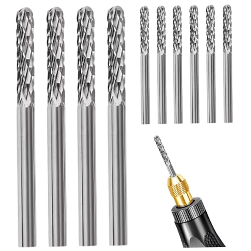 10 pcs Wolfram -Carbid -Bohrer 0, 3 cm Typ C Doppelgeschnittene Carbid Burr -Set Metallbohrer -Bohrer für DIY -Holzbearbeitung Metallpoliergravur von Jcasbdn
