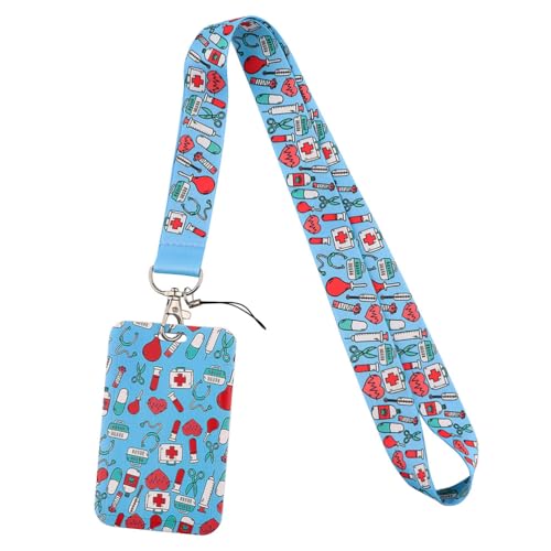 1 Stück Ausweishalter mit Lanyard für Ausweis und Handy, geeignet für medizinisches Personal, Büros, Schulen, Damen und Herren 1 Stück Ausweishalter mit Lanyard für Ausweis und Handy, geeignet für medizinisches Personal, Büros, Schulen, Damen und Herren von JchEnye