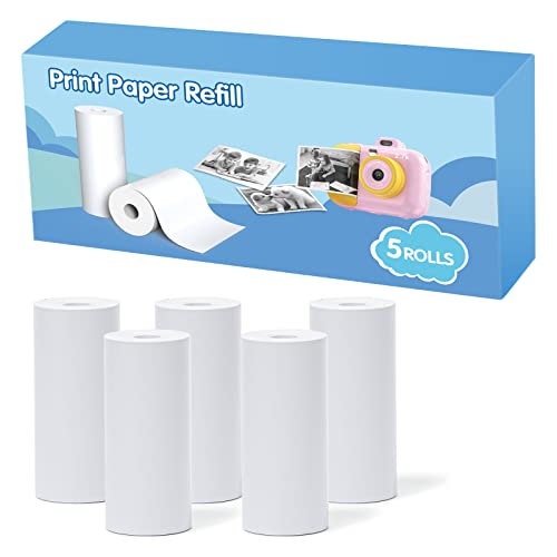 Jckduhan 5 Rollen Thermopapier 56 x 25 mm, Druckpapier für Kinderkamera, Sofortdruck Thermopapier, Nachfüllpapier für Kinderkamera(Weiß) von Jckduhan